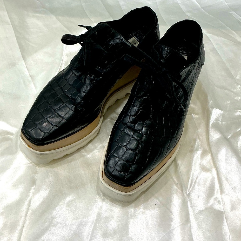 Stella McCartney leather lace up shoes 🖤🤍🖤🤍 - Picture 12 of 13